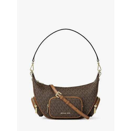 фото Сумка слинг michael kors meritt, фактура зернистая, матовая, гладкая, brown