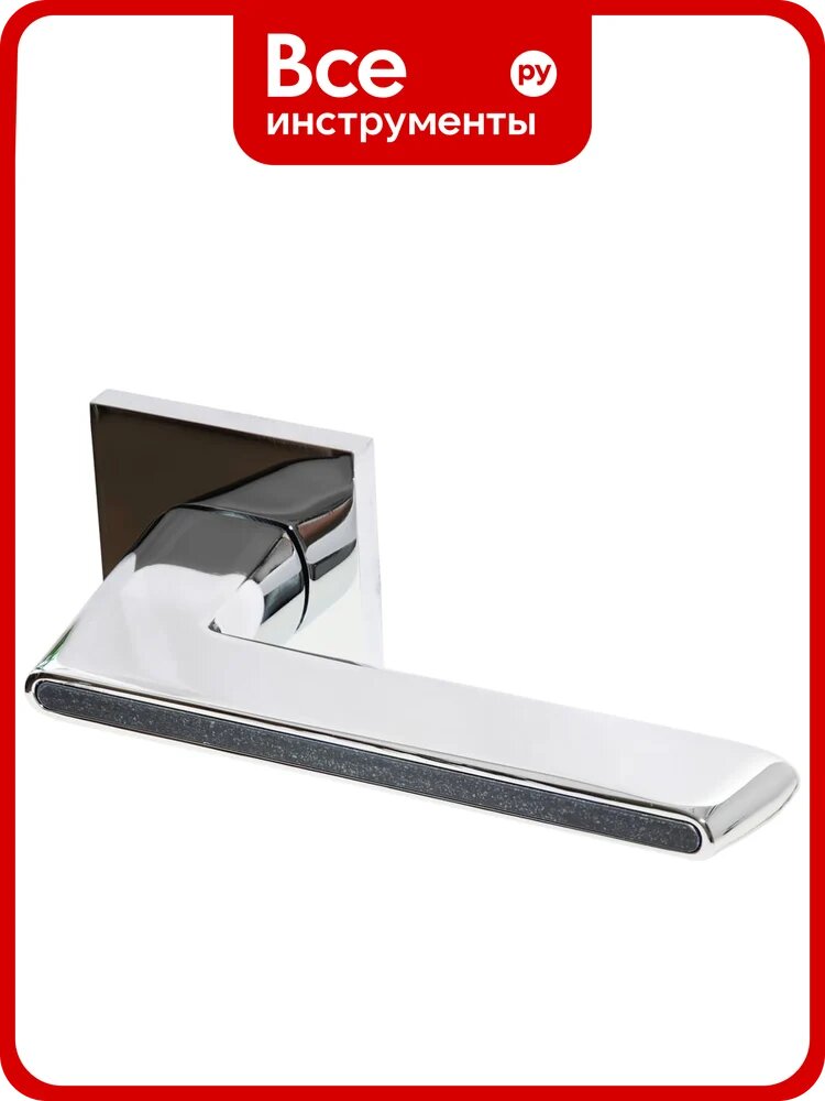Ручка Doorlock DL Boho A51S Slim CP/Black полированный хром/черный, квадратная розетка, толщина двери 35-55 мм 73243