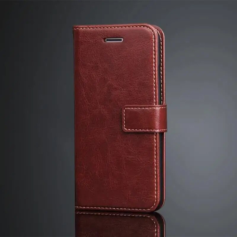 Чехол-бумажник из искусственной кожи для Oneplus 5 5T 6 6T Красный, Only Case, Brown, for Oneplus 6T