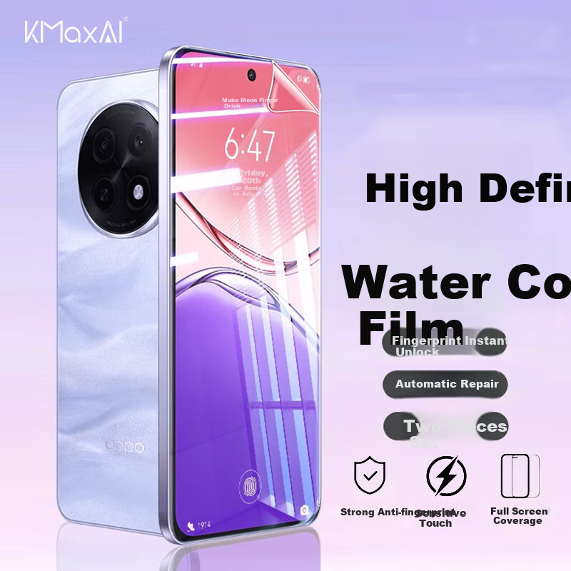 KMaxAI гидрогель защитная пленка для OPPO A5 Pro/Reno12 - 2 шт. антицарапинная антиотпечатки Цвет：OPPO A5 Pro/Reno12