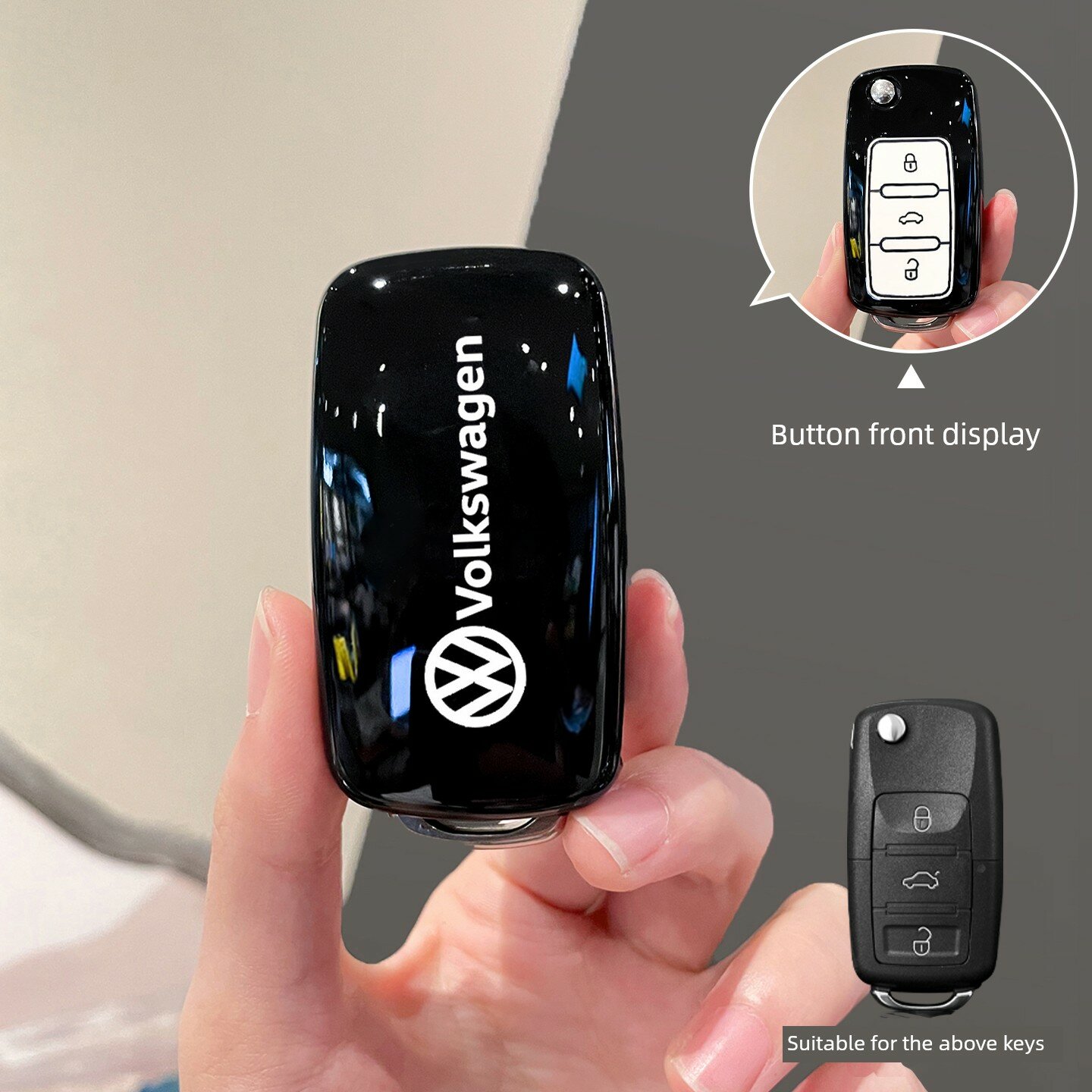 Одиночный чехол для ключей автомобиля с логотипом для моделей Volkswagen
