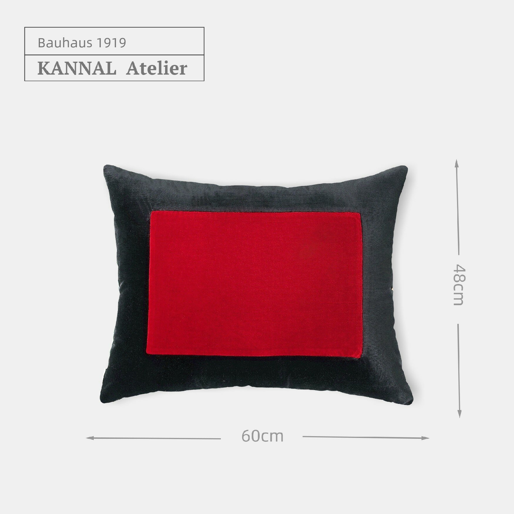 BAUHAUS 1919 'Downfall' Геометрическая Велюровая Подушка, 60x48 см, Без Наполнителя для Домашнего Декора