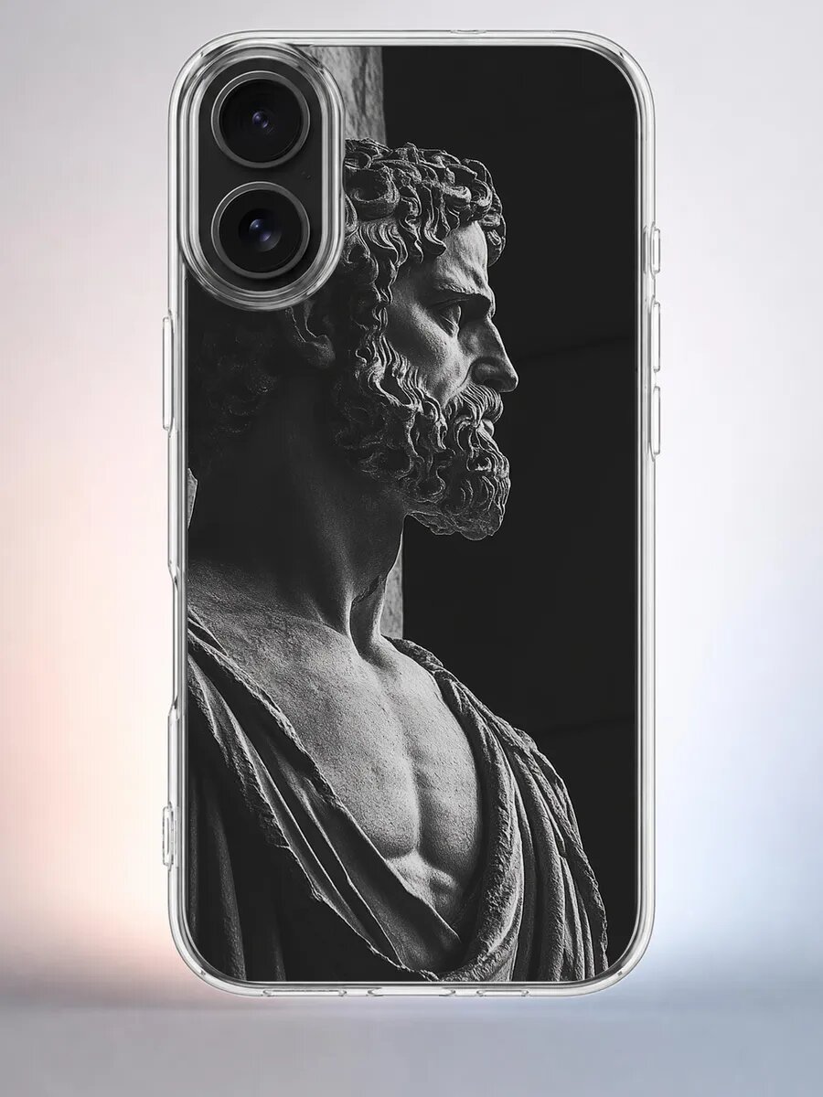 Чехол iPhone 16 бюст императора силиконовый