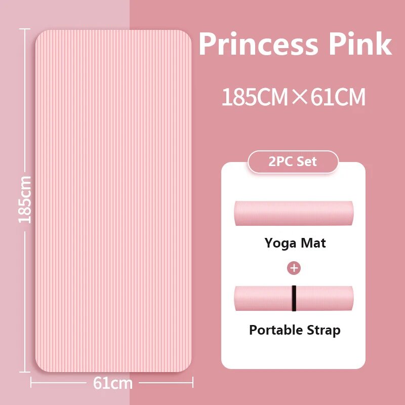 Коврик для йоги ЭВА для взрослых Розовый, 185cm61cm, Pink