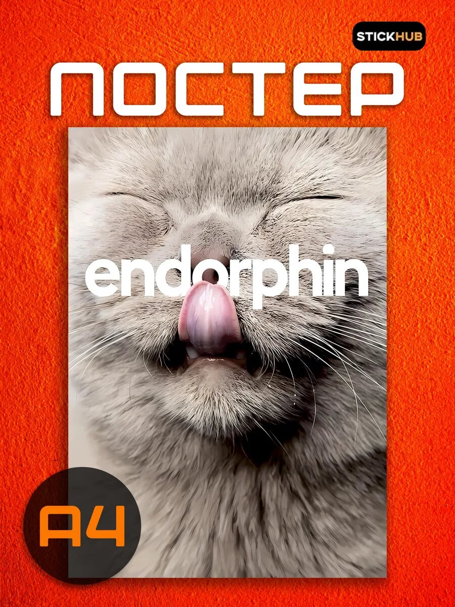 Постер на стену Endorphin — Счастливый кот