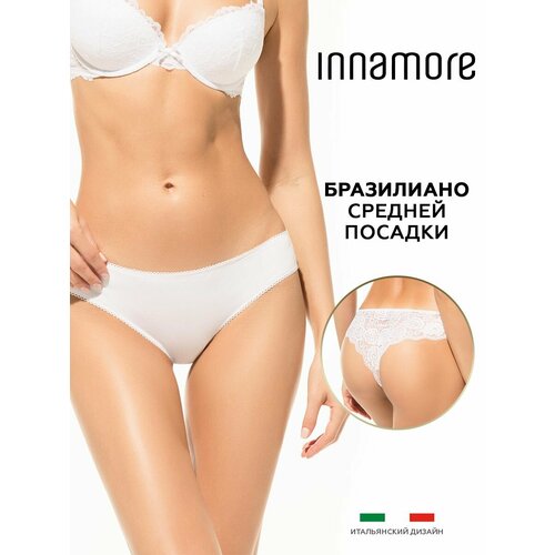 фото Трусы innamore бразилиано на средней посадке, размер 4, белый