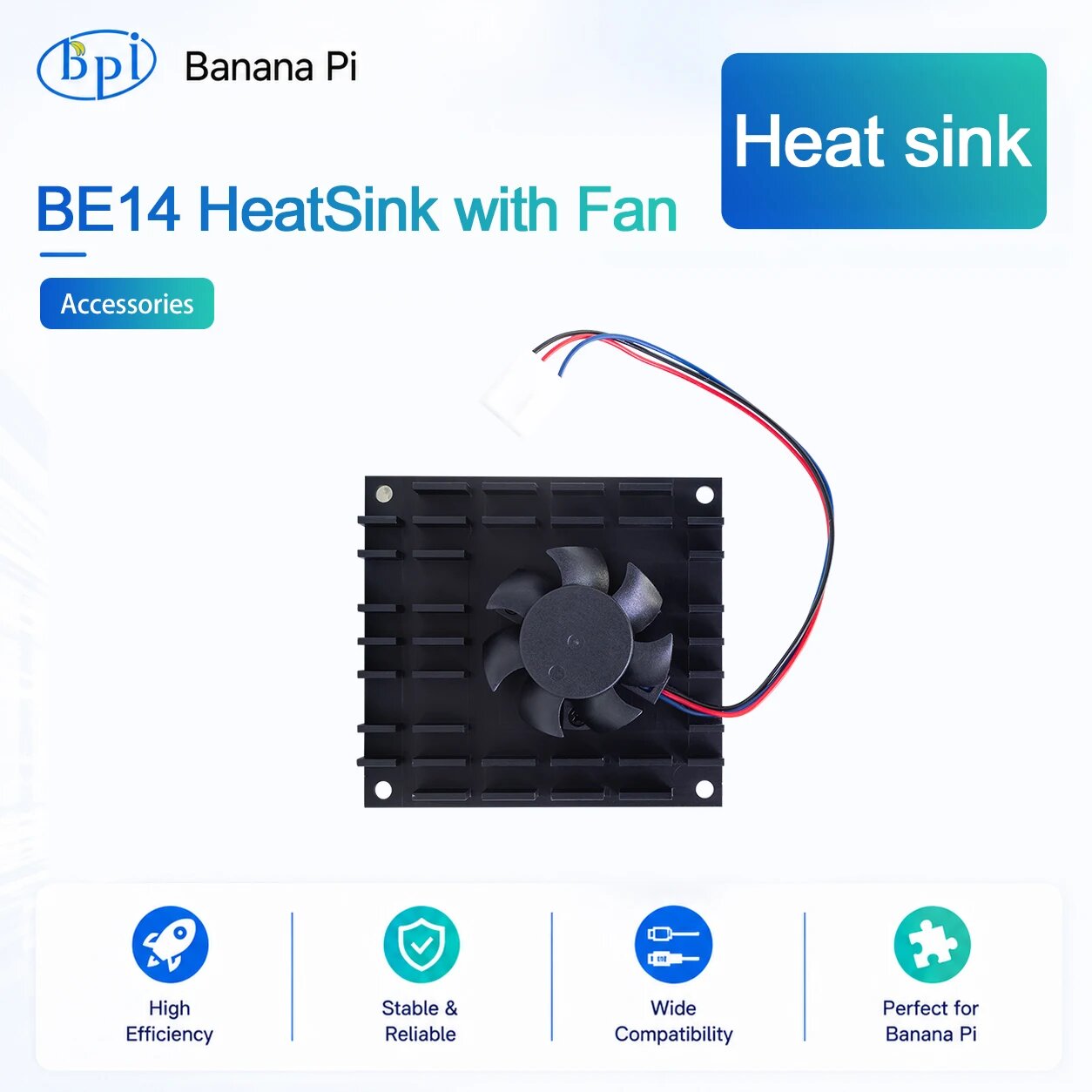 Радиатор с вентилятором для Banana Pi BPI-BE14 WIFI 7
