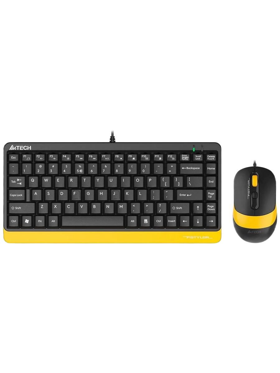 Комплект проводной Клавиатура + Мышь A4Tech Fstyler F1110, USB Multimedia (F1110 BUMBLEBEE)