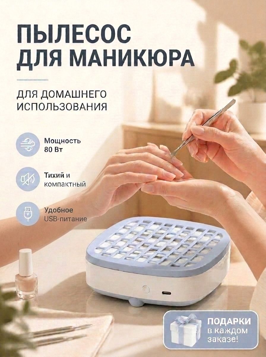 Пылесос для маникюра настольный, вытяжка для педикюра
