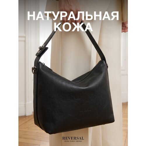 фото Сумка багет reversal, черная кожа