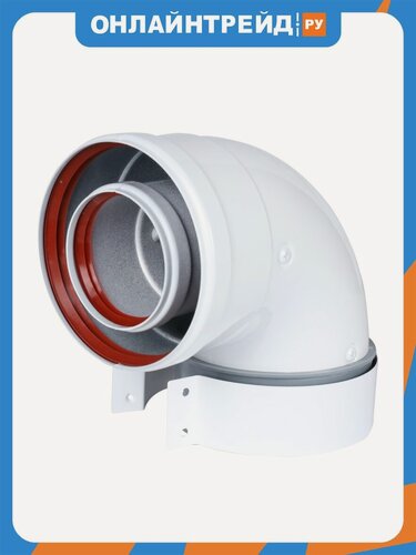 Изображение товара Коаксиальный отвод Baxi 90° D 60/100 мм, для всех котлов кроме ECO Classic / ECO Nova