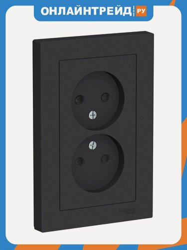 Изображение товара Розетка Systeme Electric (schneider Electric) SCHNEIDER ELECTRIC ATLASDESIGN 16А, в сборе, карбон ATN001022