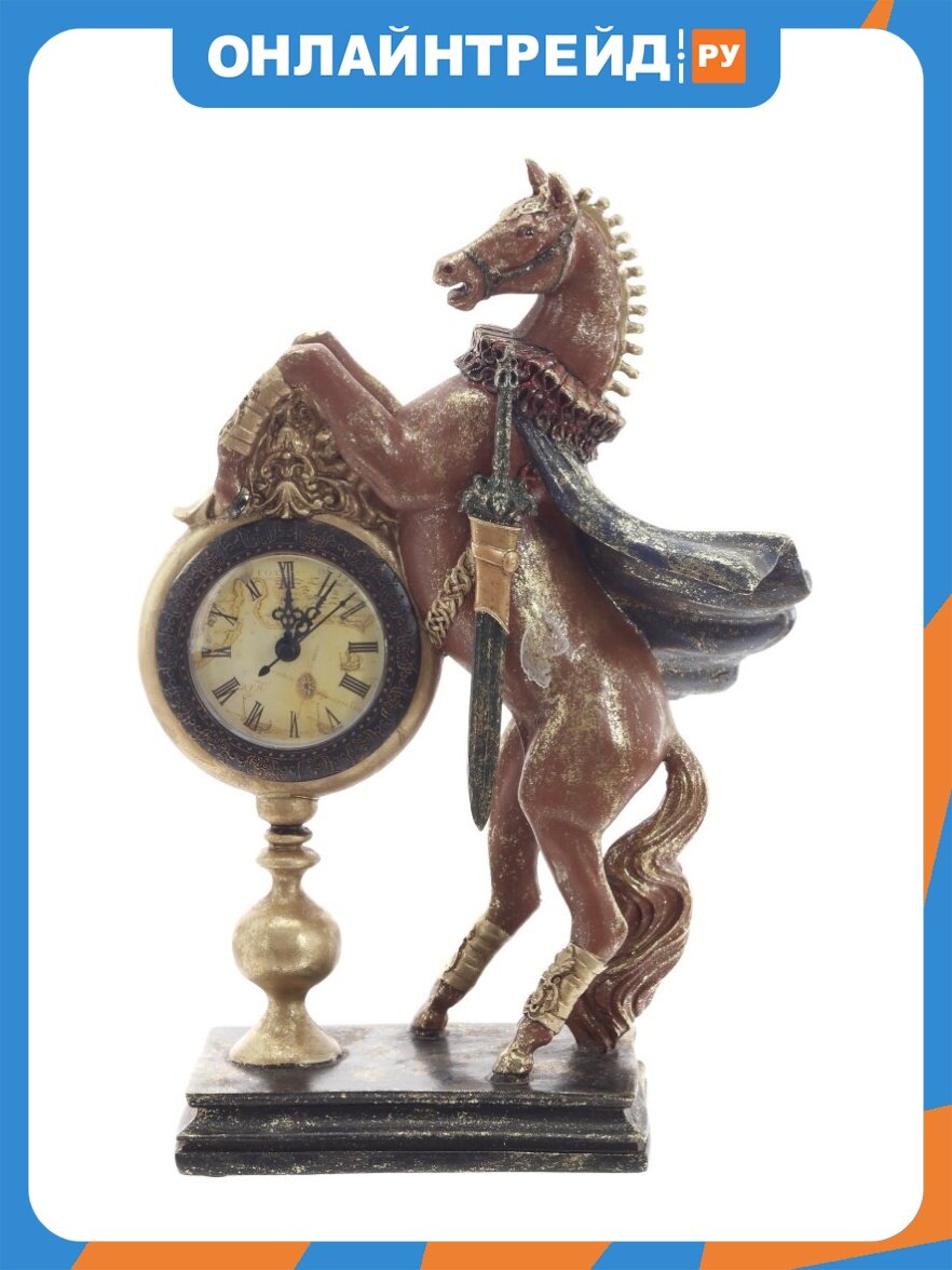 Фигурка декоративная Remeco Collection "Лошадь" с часами D7см, (AAx1 н/п), L24 W9,5 H34,5 см (825409)