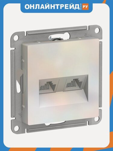 Изображение товара Розетка двойная компьютерная RJ45+RJ45 Systeme Electric (schneider Electric) SCHNEIDER ELECTRIC AtlasDesign, кат.5E, механизм, жемчуг