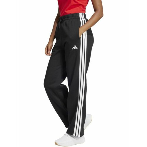 фото Брюки спортивные adidas essentials 3-stripes open-hem french terry pants w, размер xs, черный, белый