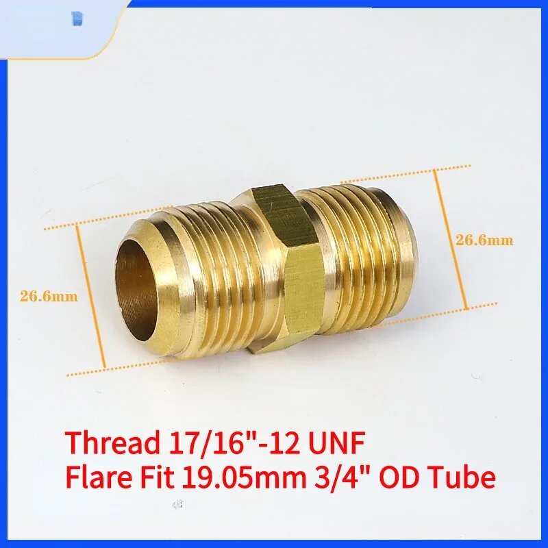 Латунный переходник SAE Flare 45 градусов 1/4", 3/8", 1/2", 3/4" 19.05mm-19.05mm