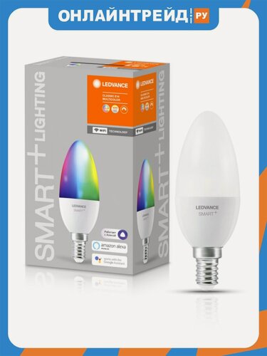 Изображение товара Умная лампа Ledvance-osram LEDVANCE WiFi Classic B Dimm 40 5 W/RGBW E14 470Lm 20000h d38*107