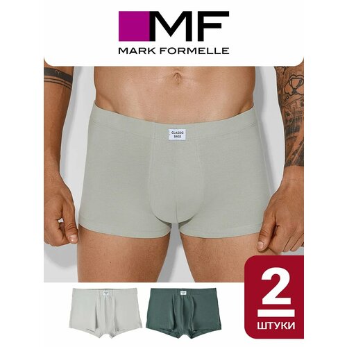 фото Трусы mark formelle для мужчин, комплект из 2 шт., размер 82-92, зеленый, серый
