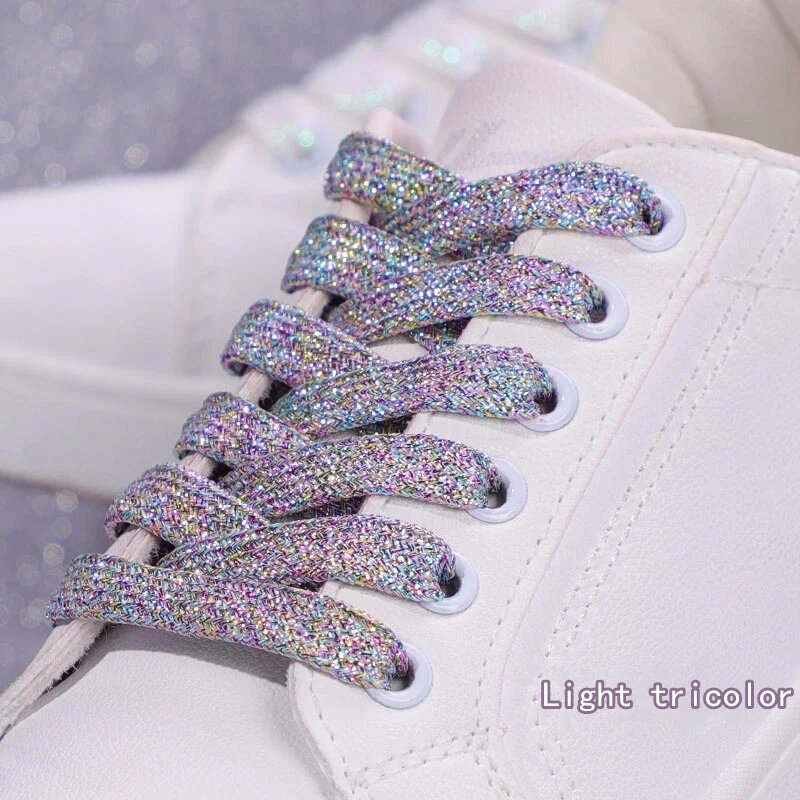 Блестящие шнурки Light tricolor 160 см