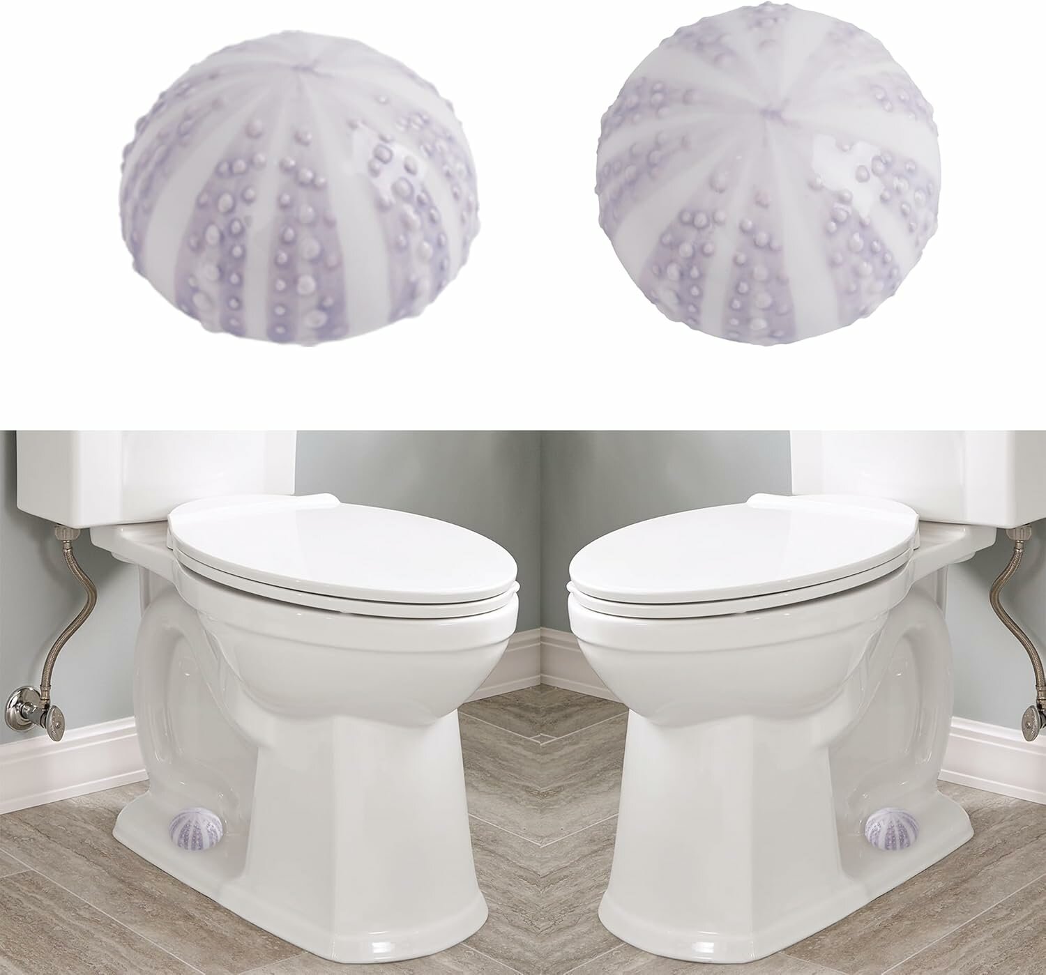 ZUNON Toilet Bolt Caps, Decorative Toilet Bolt Covers, Ceramic Cute Frog Covers Toilet Bolts Bathroom Decor Easy Installation Set of 2 (Green Fish)