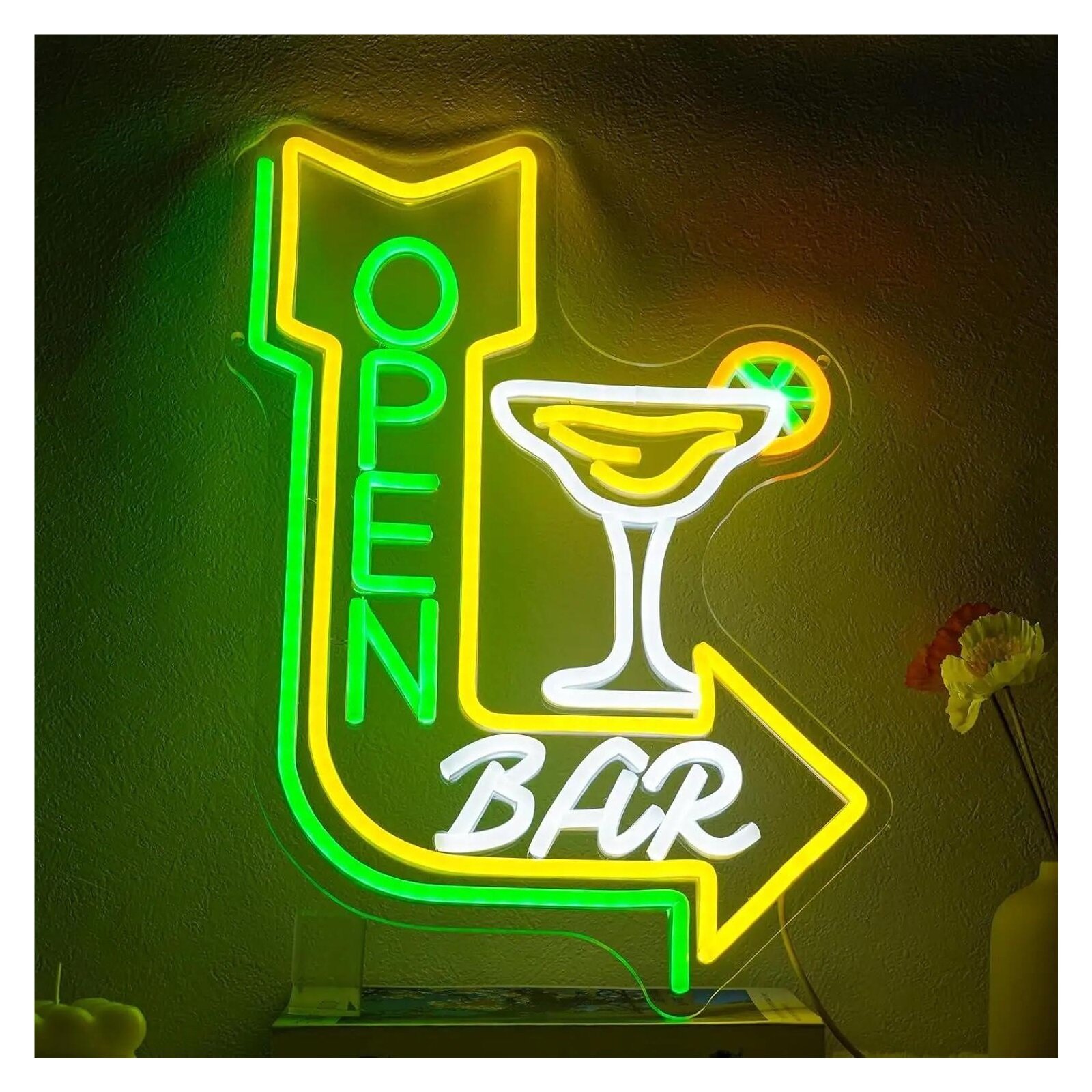 Неоновая Вывеска "Bar Open" 42смx30см