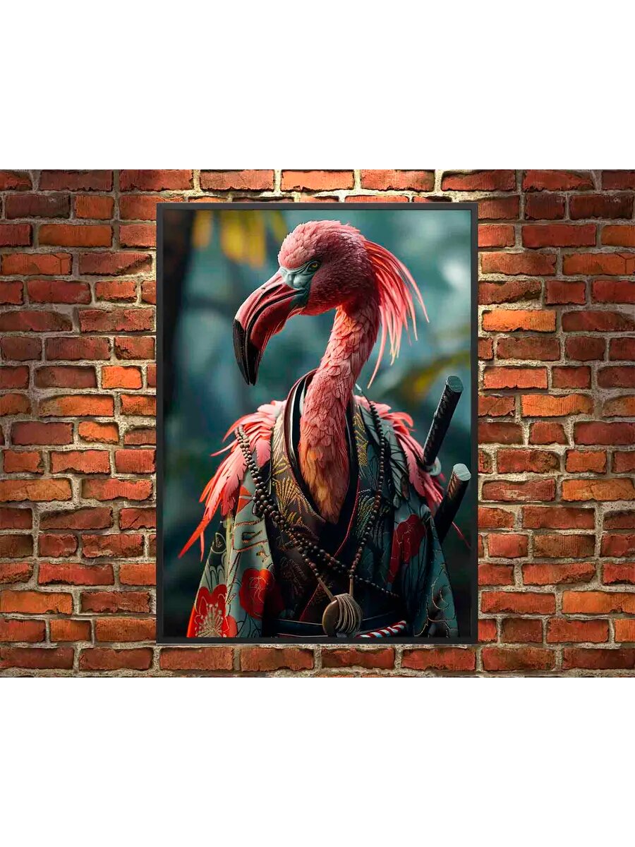 Птица-самурай Фламинго 2, Плакат 30x42см