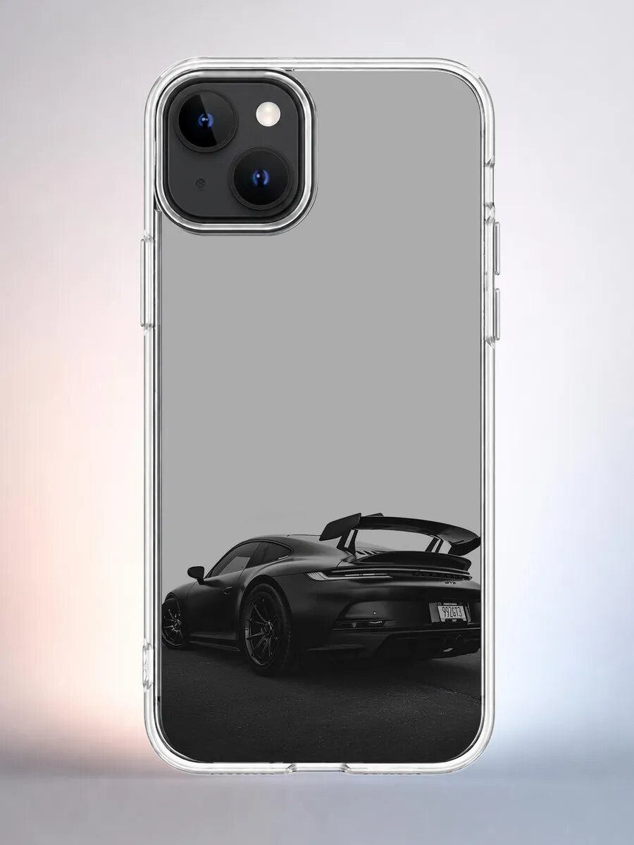 Чехол iPhone 13 порше спорткар силиконовый прозрачный