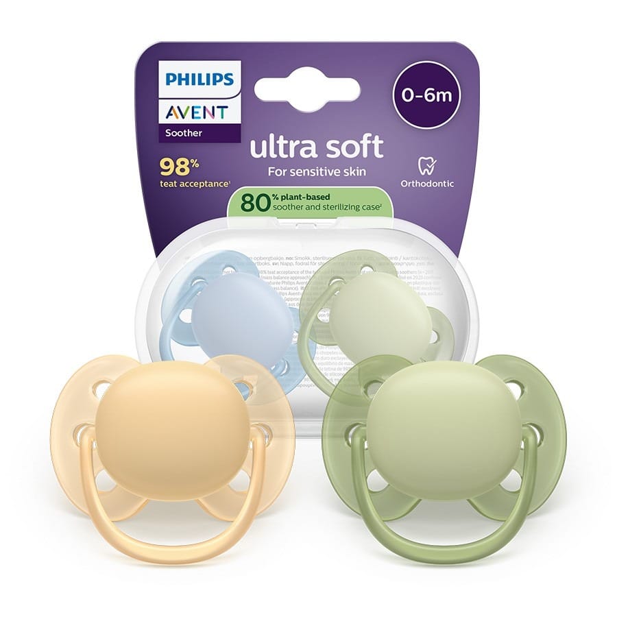 Пустышка Philips Avent Ultra Soft ортодонтическая, 0-6 месяцев, 2 шт