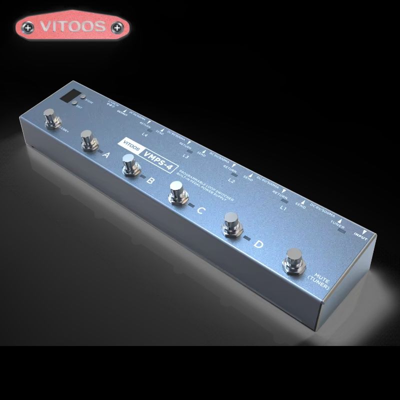 VITOOS VMPS-4 программируемый 4-цикловый гитарный эффектный коммутатор, встроенный 5-канальный полностью изолированный 9V
