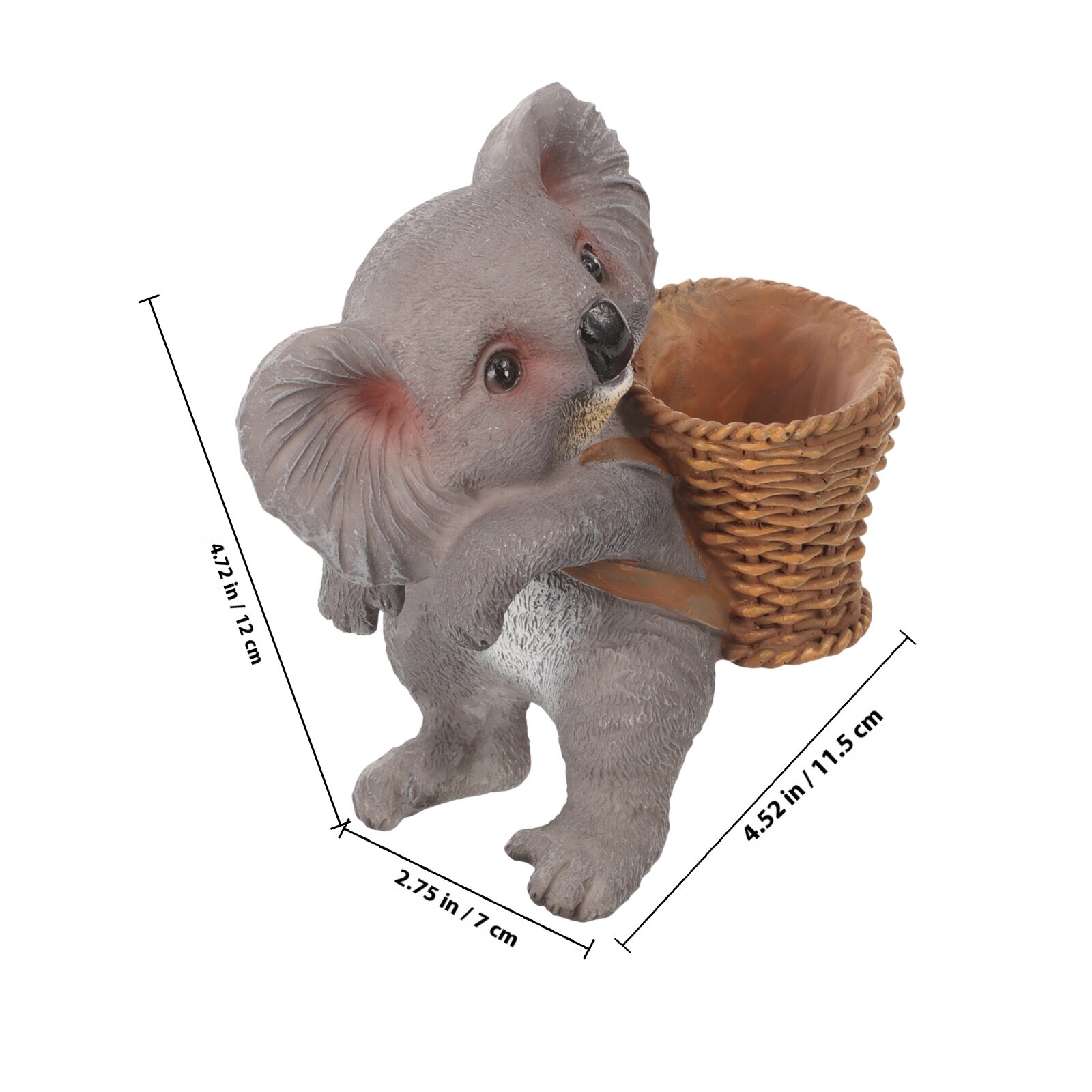 Весёлая Коала Из Резины Для Аквариума Оригинальное Украшение 12.00X11.50X7.00Cm