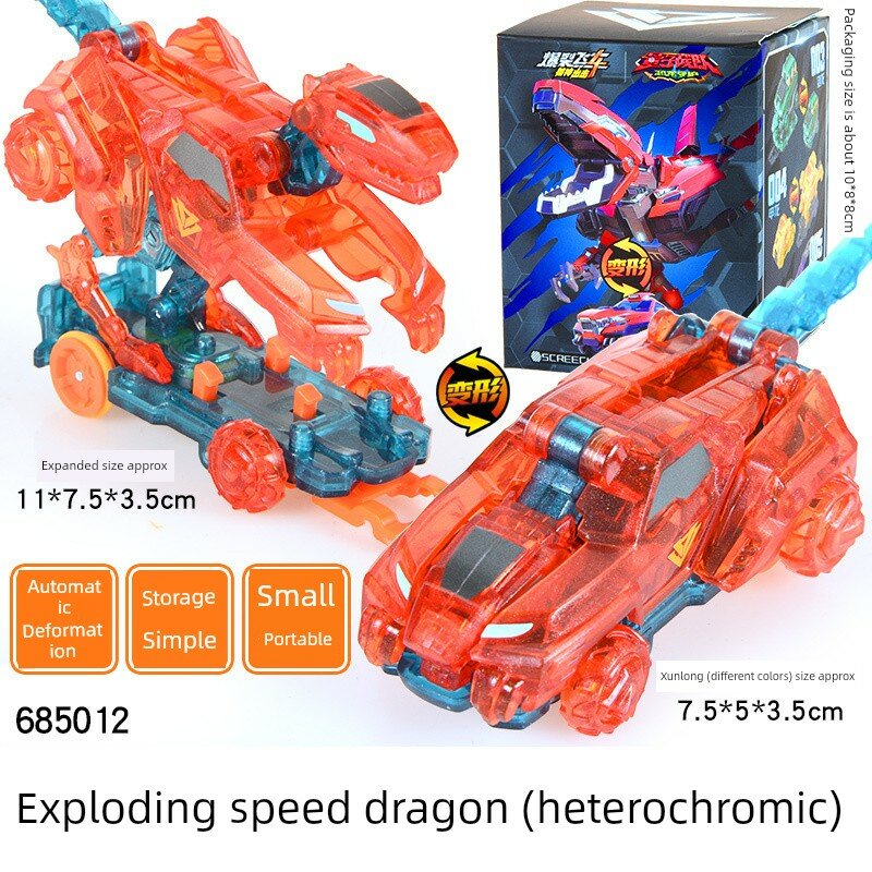 Blazing Beasts Series 3 Quantum Team Velociraptor Color Variant Automatic Flip Transformation Blind Box for Boys