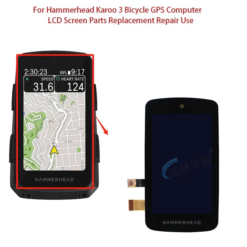 Для Hammerhead Karoo 3, велосипедный GPS компьютер, запасные части для ЖК-экрана, ремонт, использование