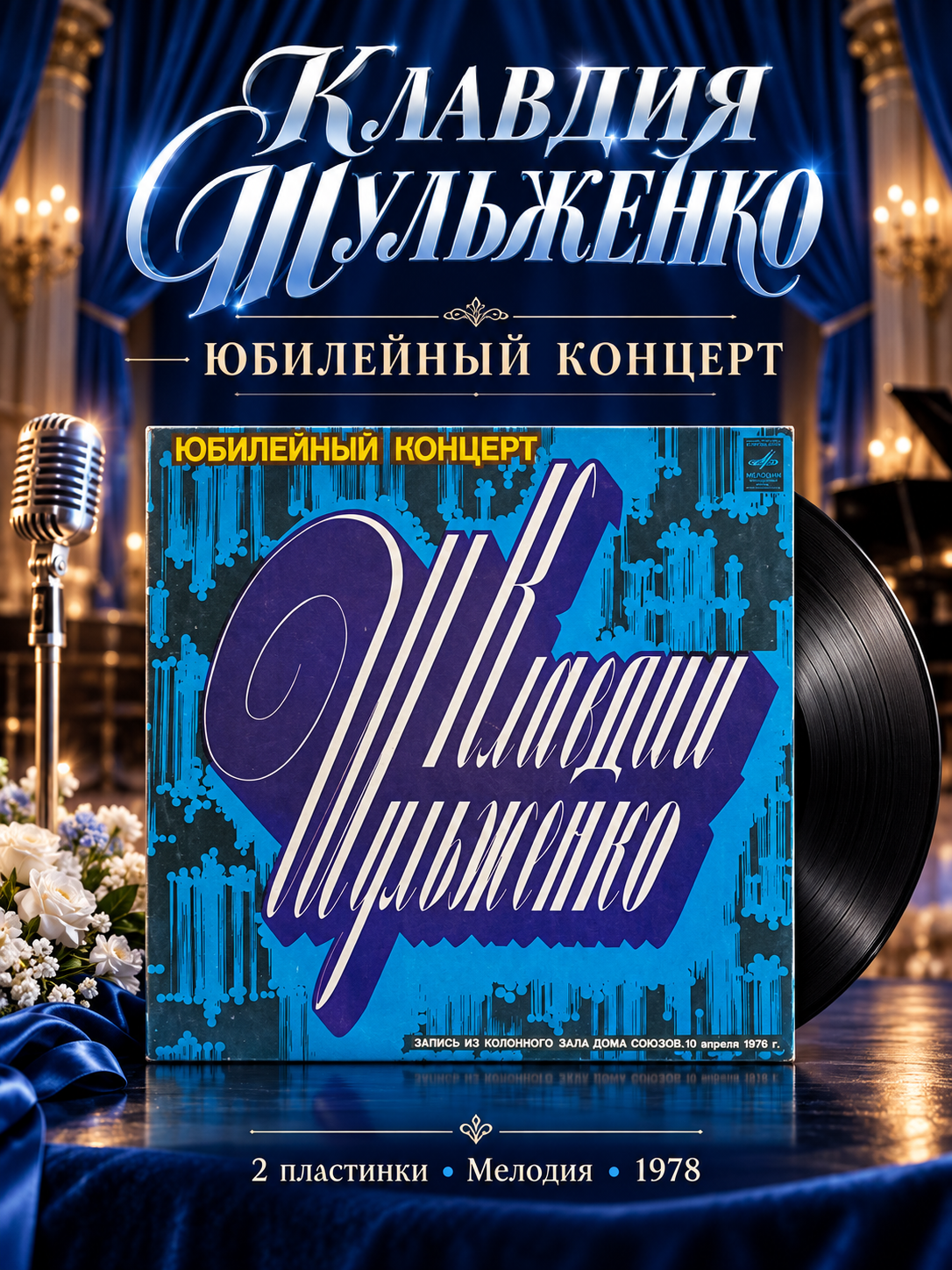 2 LP Юбилейный концерт Клавдии Шульженко . 2 Виниловые пластинки 12 дюймов. Мелодия СССР 1978 год