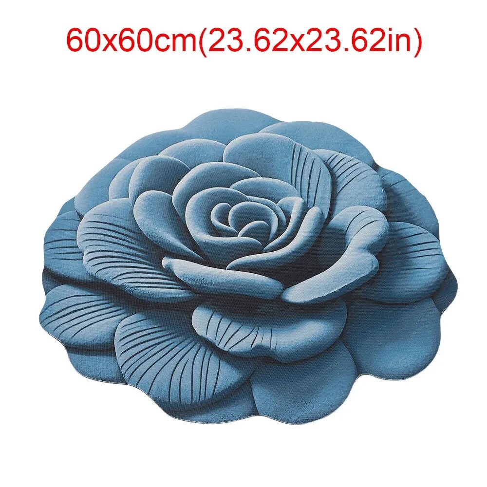 Цветочный ковер из хрустального бархата 40x40 см/60x60 см Blue Gray-60x60cm