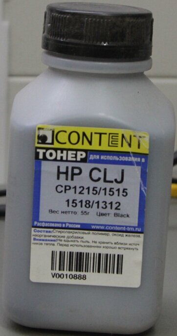 Тонер Content для заправки HP CLJ 1215/1515/1518/1312 Black 55г