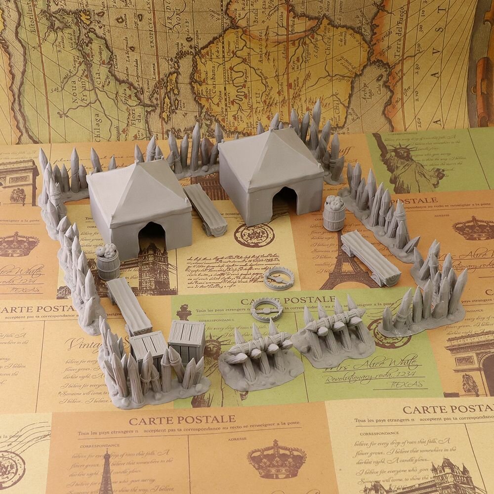 Дракон и Подземный город (D & D) Набор моделей сцен для наружного лагеря