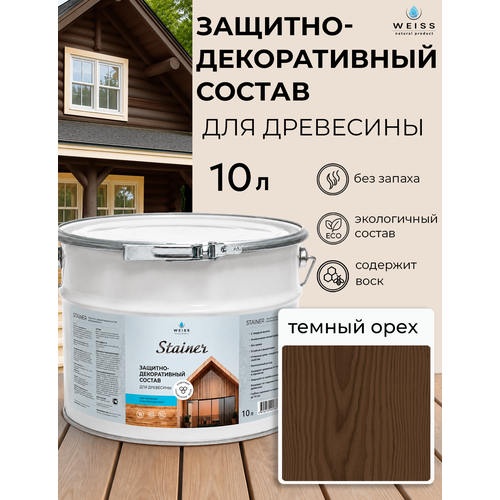 фото Защитно-декоративный состав для дерева и древесины, стайнер, пропитка, защитная лазурь weiss