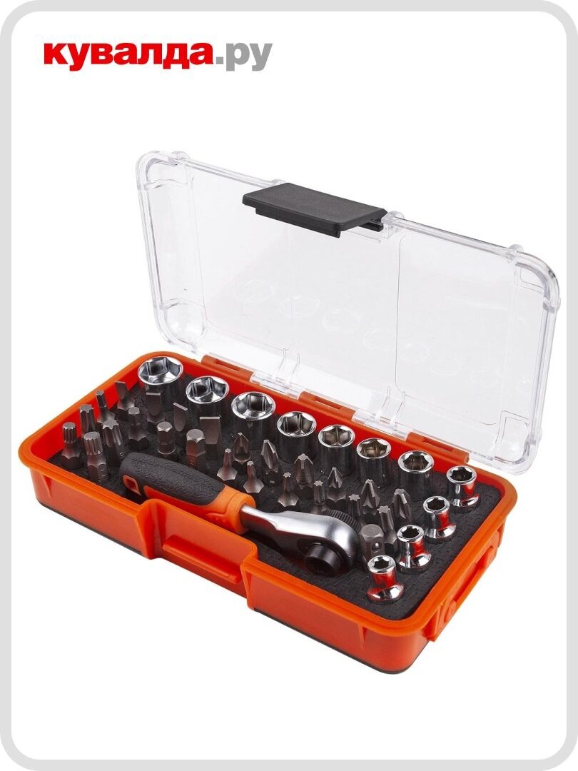 Набор головок и бит AV Steel AV-071037 1/4" 37 пр