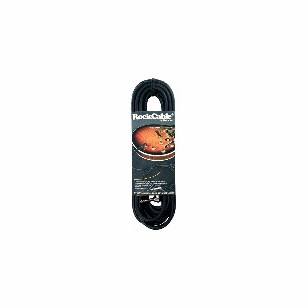 Кабель инструментальный ROCKCABLE RCL30253 D6 by Warwick, 3 м (прямой-угловой)