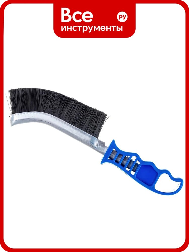 Нейлоновая корщетка FIT IT тип F 38414 полупрофессиональная с пластиковой рукоятью и прямой медно‑стальной щетиной