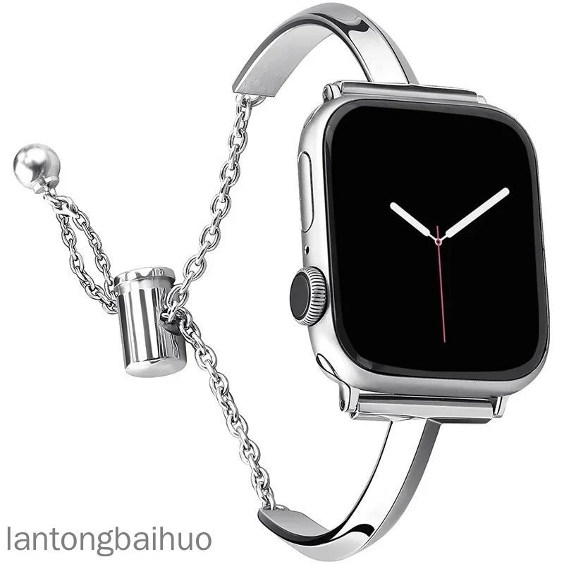 Роскошные часы Band для Apple Watch 9 8 7 6 Se 5 4 3 , женщины стальной браслет для IWatch 41 40 38 мм