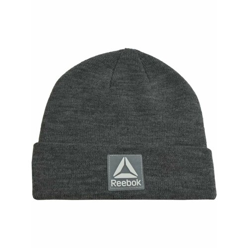 фото Шапка reebok flat knit beanie для мальчиков, размер onesize, серый
