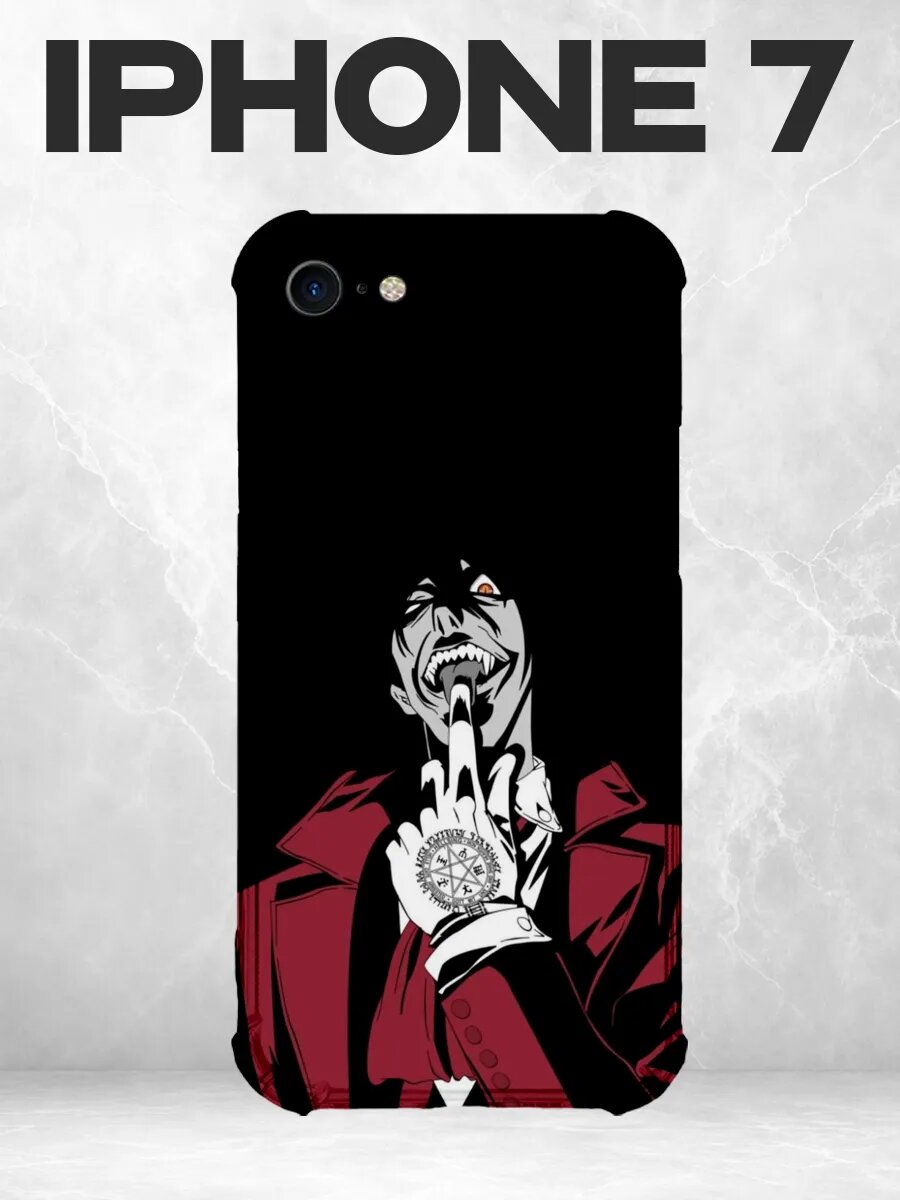 Чехол на iPhone 7/8/SE 2 Хеллсинг Алукард красный