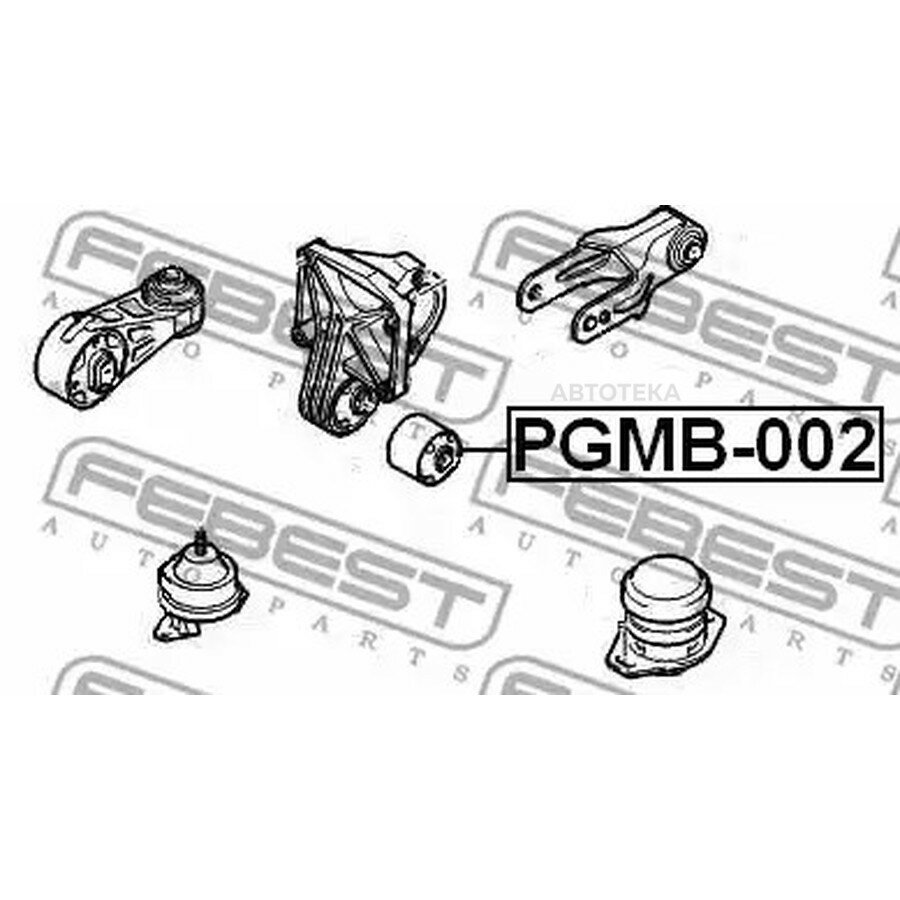 Сайлентблок опоры CITROEN C5 (X7) двигателя задн. FEBEST PGMB002