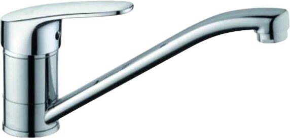 Смеситель для кухни D-lin D153302-2 с поворотным изливом, хром, глянцевый, однорычажный, с керамическим картриджем