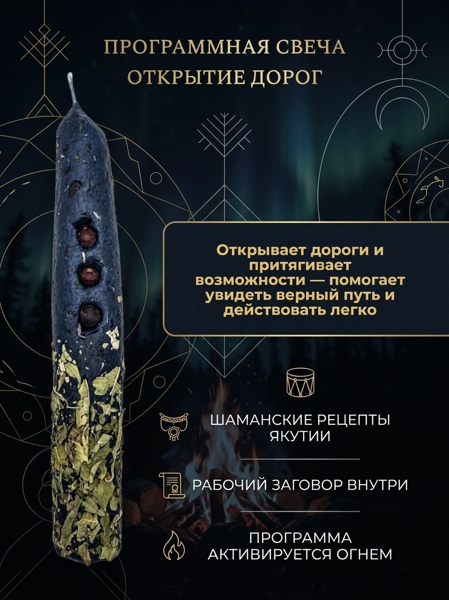 Свеча программная магическая Открытие дорог