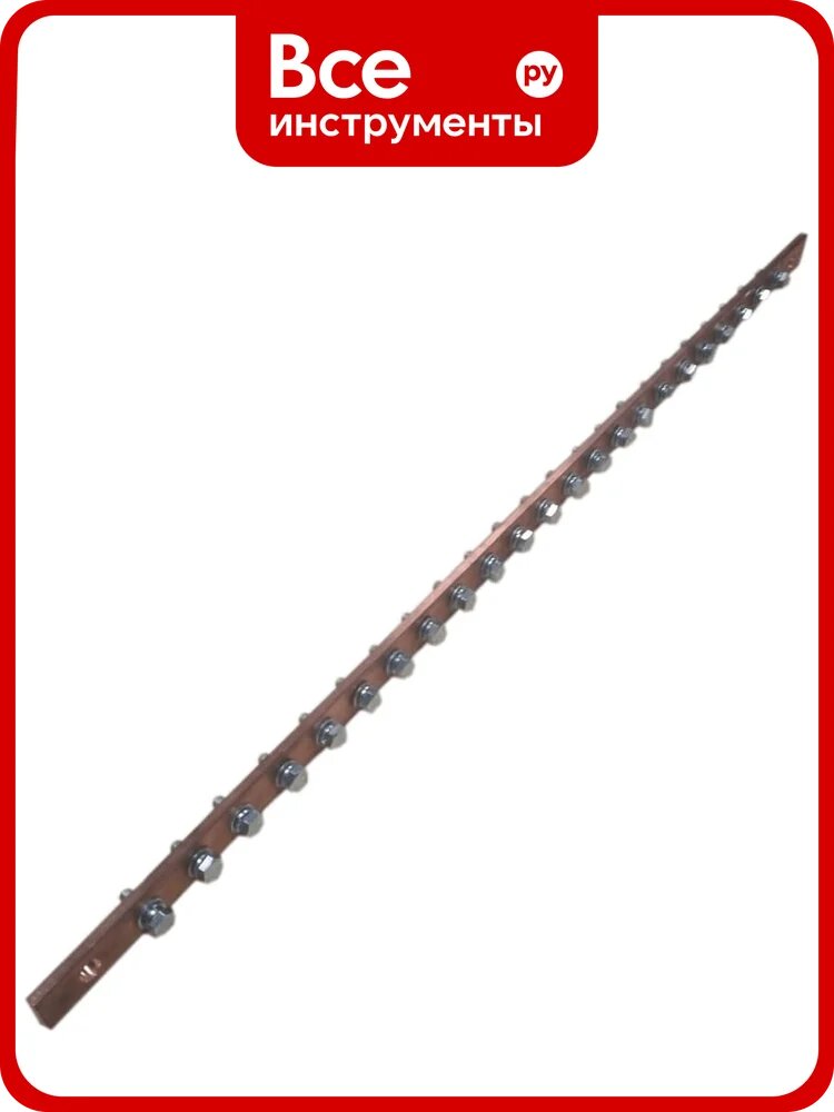 Шина ДМЗ ГЗШ1000x60x5, 22хМ8, медная, с изоляторами ДМЗ.1000.60.5.22-М8