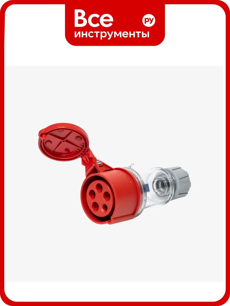 Розетка кабельная прозрачная Voltz 16 A, 380-415 В, 3P+N+E, quick connect, IP44 SC156Q44
