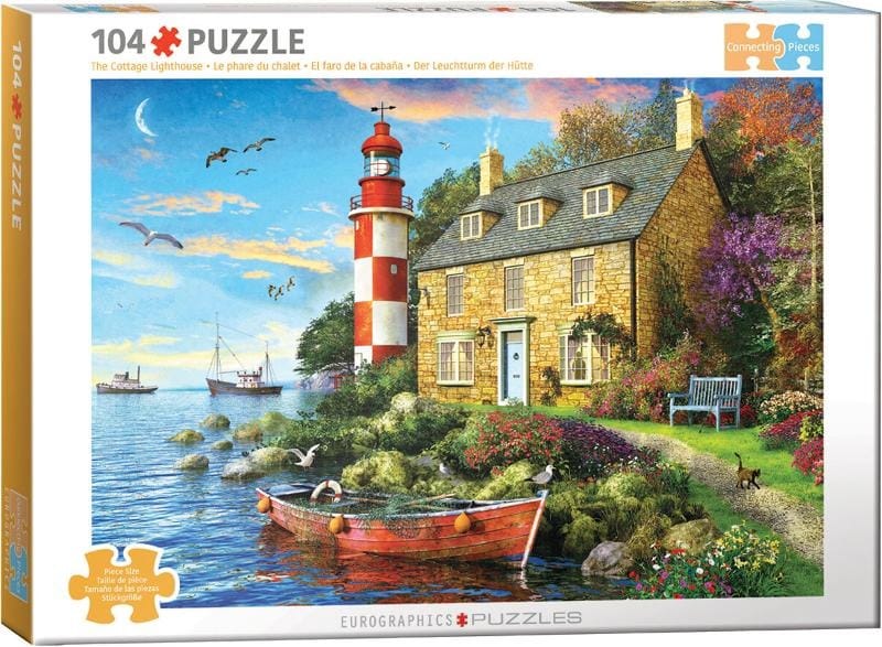Пазл Eurographics The Cottage Lighthouse by Dominic Davison, 104 элемента, разноцветный
