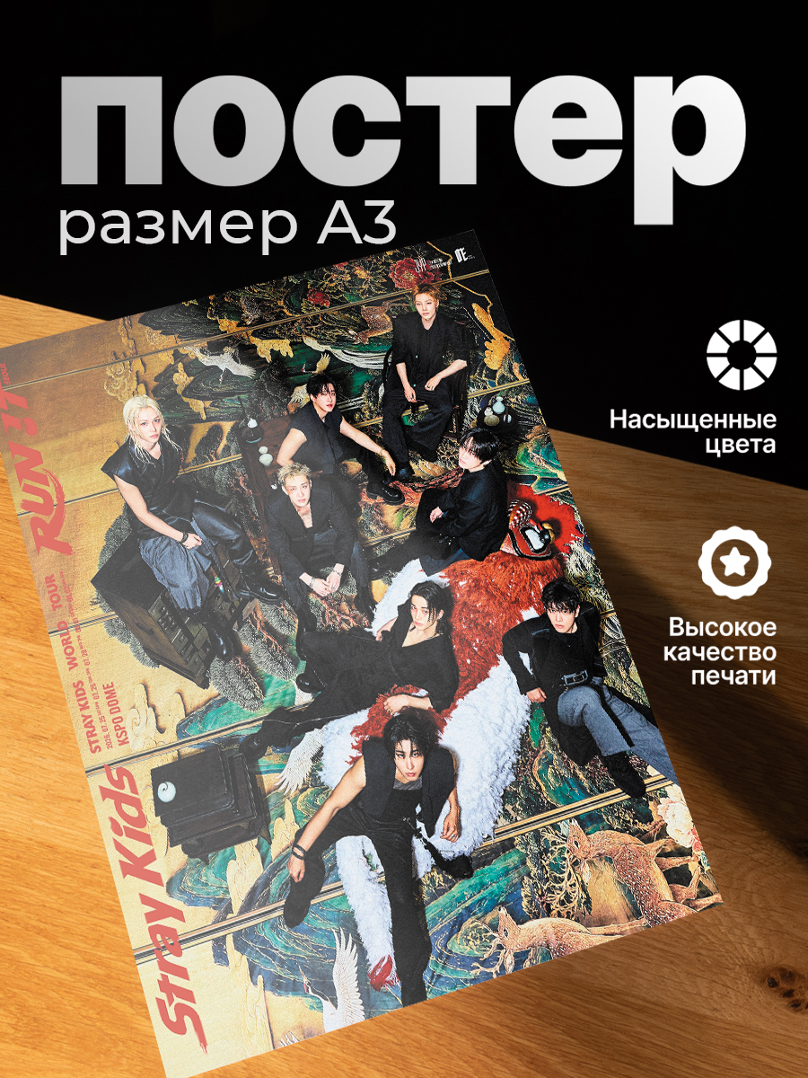 Постер ZEKEKS "Stray Kids", формат А3, без рамы, 29x42 см, цифровая печать